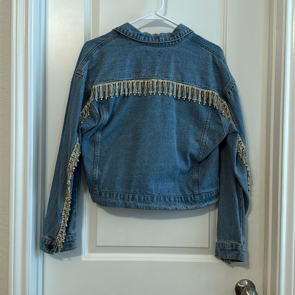 Super down rhinestone Jean jacket
